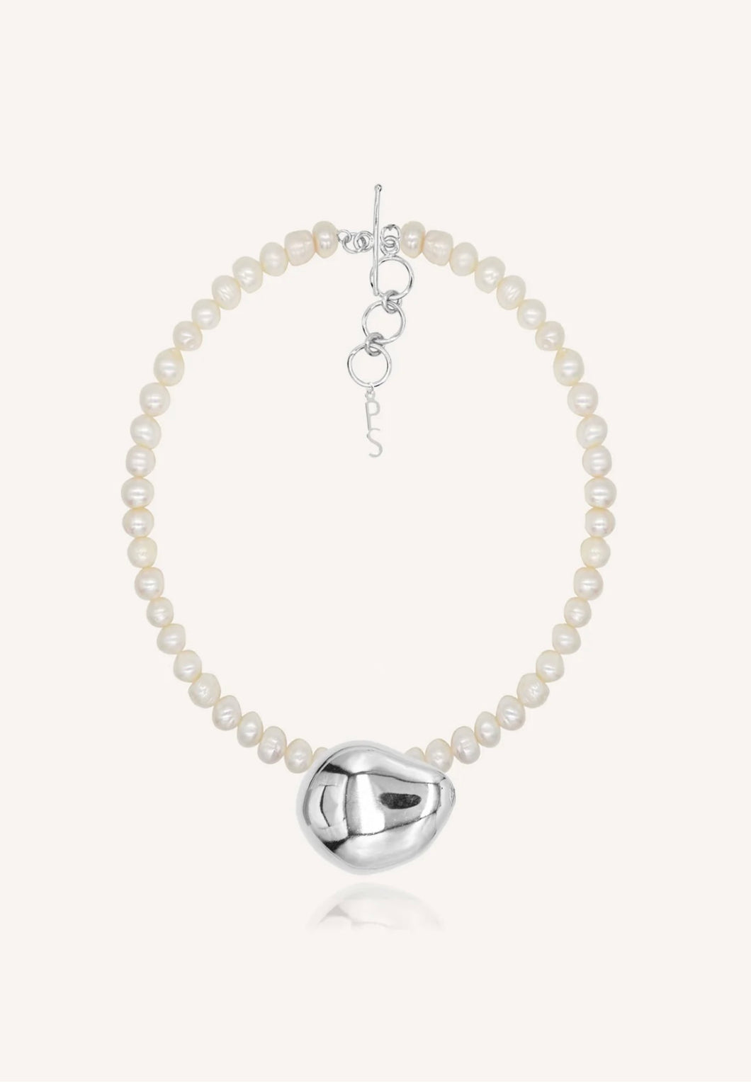 JASMINE PEARL NECKLACE SILVER