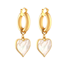 Load image into Gallery viewer, &#39;MAGIC&#39; Mother Pearl Heart Earrings
